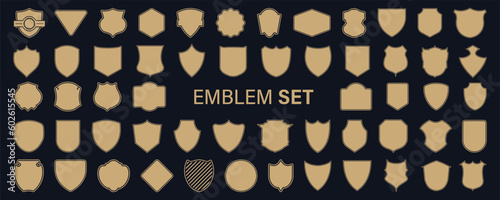 Emblem shield badges collection. Set of shield elements frame