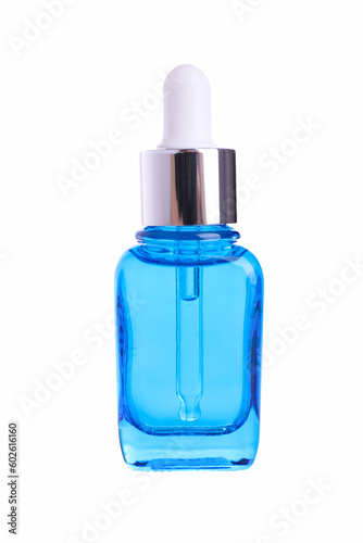 Anti-aging ampoule serum with collagen in blue bottle