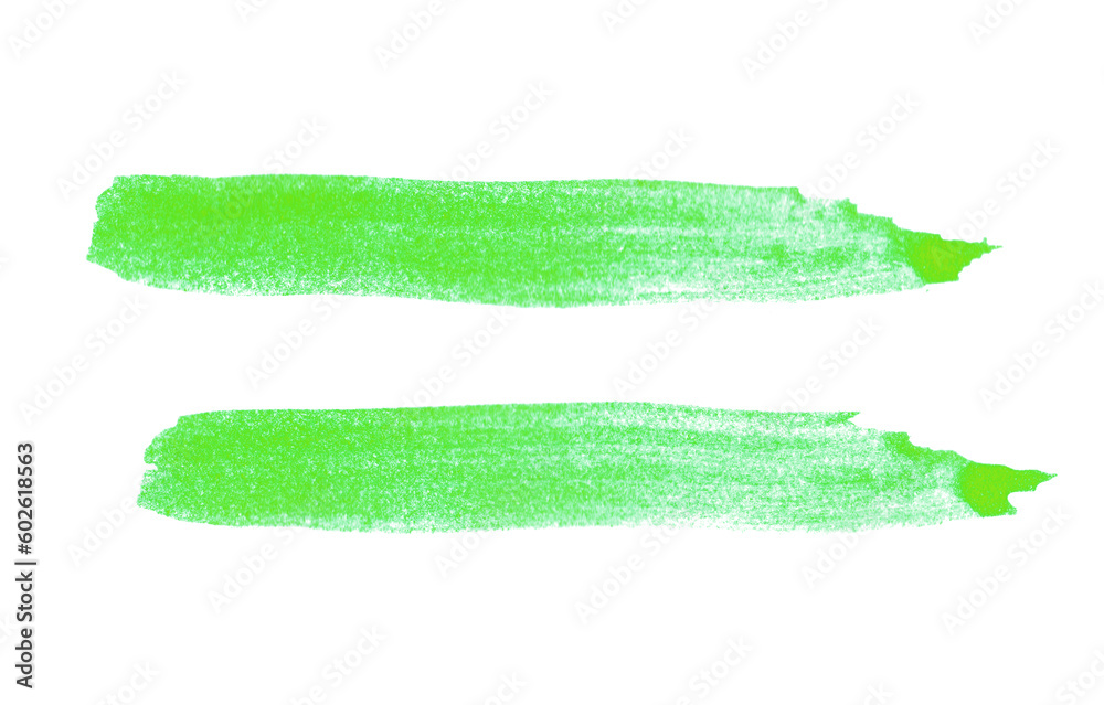 Fototapeta premium Zwei gemalte Pinselstreifen mit grüner Farbe