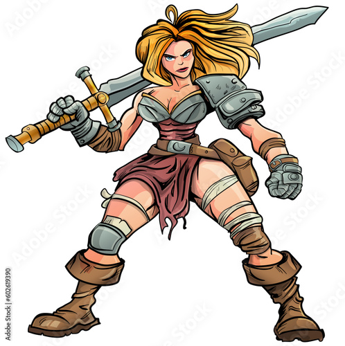 Female warrior with sword
