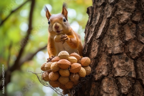Squirrel with a mouthful of nuts