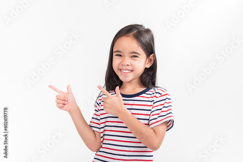 little girl on white background