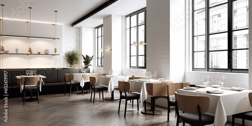 Sophisticated Modern Restaurant Interior AI Generated
