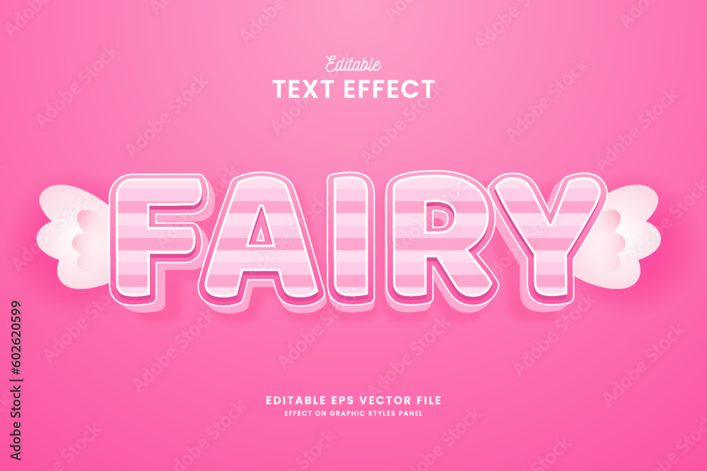 decorative editable fairy text effect vector design