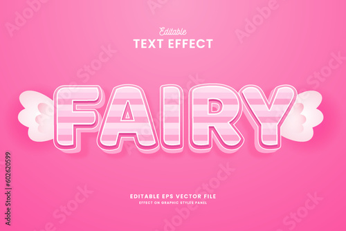 decorative editable fairy text effect vector design