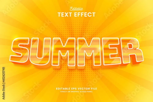decorative editable summer text effect vector designdecorative editable summer text effect vector design