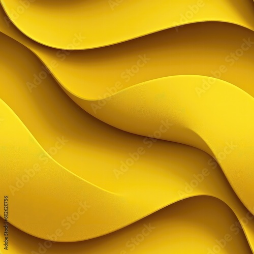 Yellow Paper Strict Smooth Curves Tile Seamless Background. Generative AI
