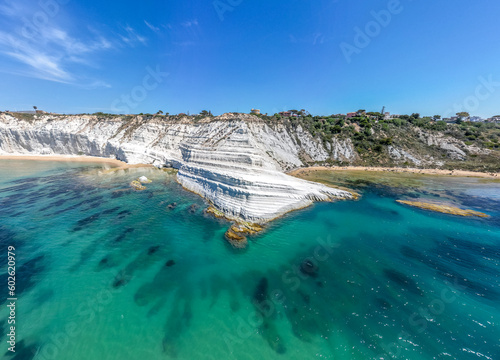Foto view of the coast of island, Sicilia, Scala dei Turchi
