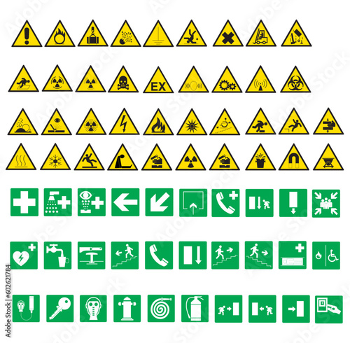 ISO 7010 SIGN WARNING SET SYMBOL SAFETY	
