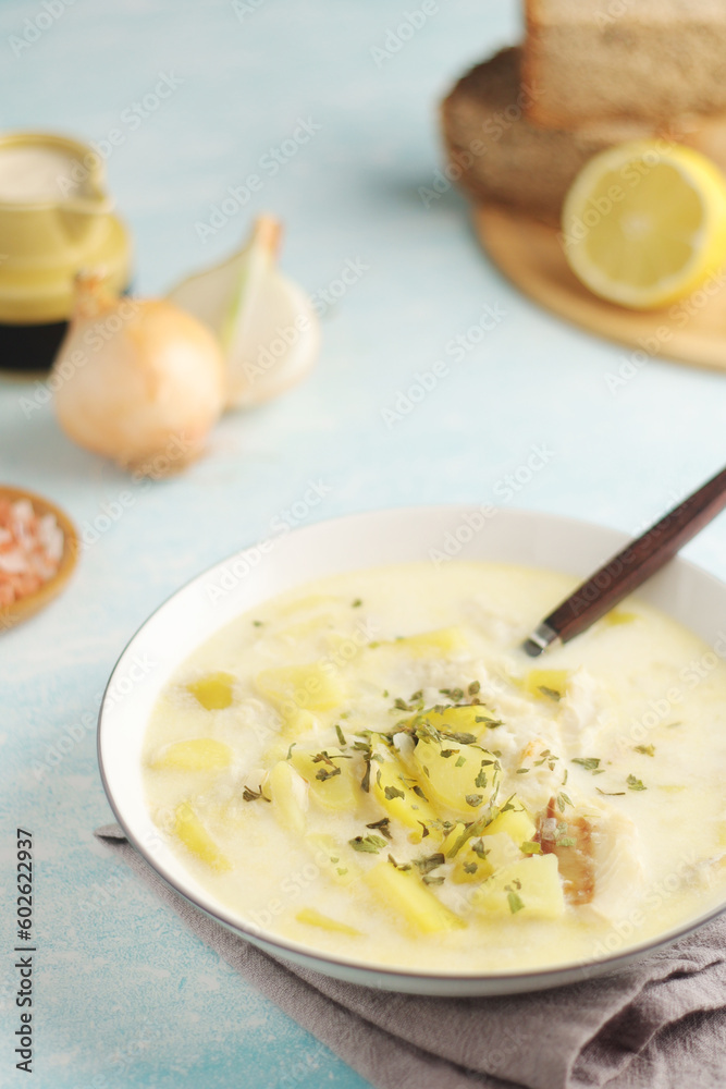 Cullen Skink, traditional fish soup, Scottish cuisine Cullen Skink, traditional fish soup, Scottish cuisine
