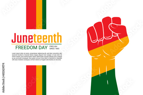 Juneteenth Freedom Day Background design. Poster or banner with Juneteenth and copy space. 19 June. Vector Illustration