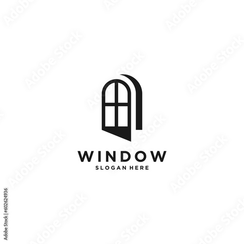 window logo template vector in white background