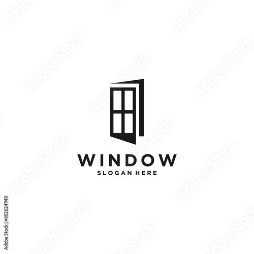 window logo template vector in white background