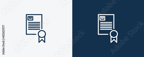 charter icon. Outline charter icon from delivery and logistics collection. linear vector isolated on white and dark blue background. Editable charter symbol.