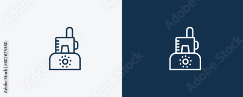 food processor icon. Outline food processor icon from electronic device and stuff collection. linear vector isolated on white and dark blue background. Editable food processor symbol.