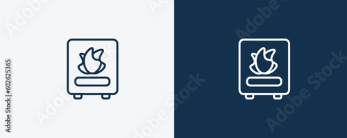 furnace icon. Outline furnace icon from electronic device and stuff collection. linear vector isolated on white and dark blue background. Editable furnace symbol.