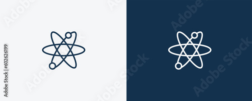 science icon. Outline science icon from ai and future technology collection. Linear vector isolated on white and dark blue background. Editable science symbol.
