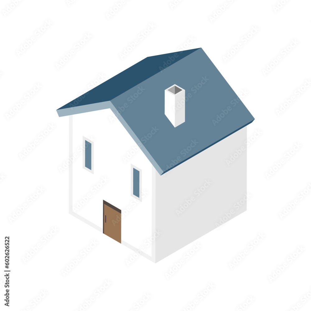 Residential house icon, isometric view Residential house icon, isometric view