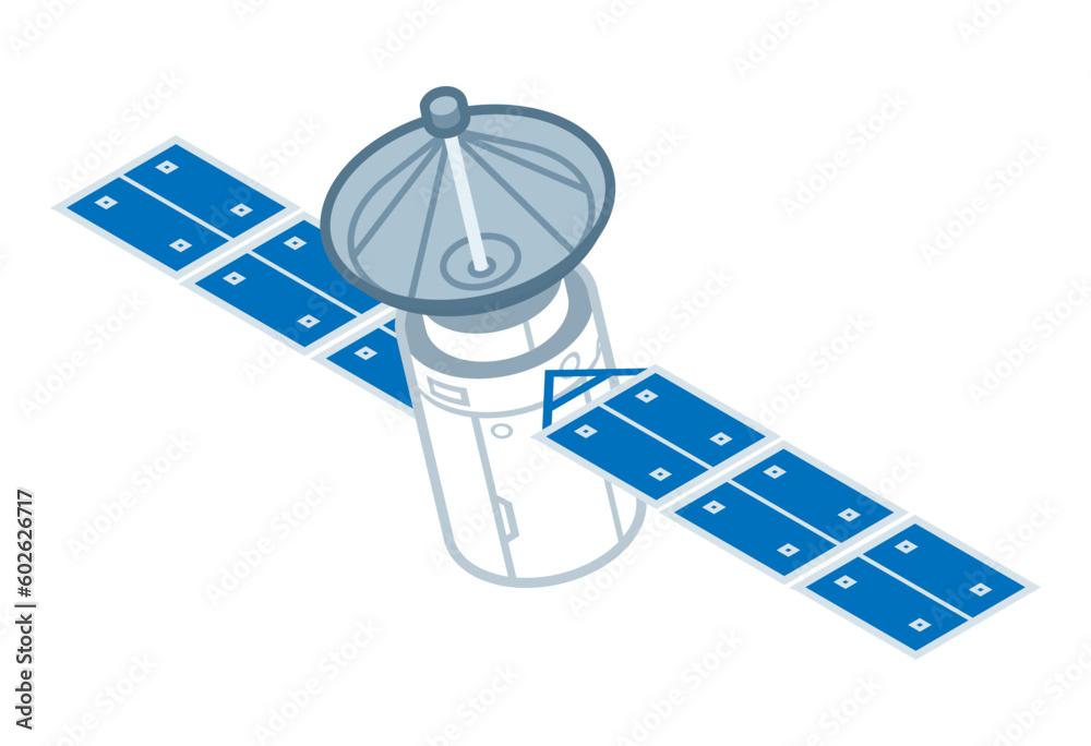 Artificial satellite clip art - Antenna faced top direction