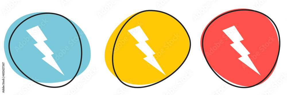 Button Banner für Website oder Business: Blitzschlag, Blitz oder Elektrizität Button Banner für Website oder Business: Blitzschlag, Blitz oder Elektrizität