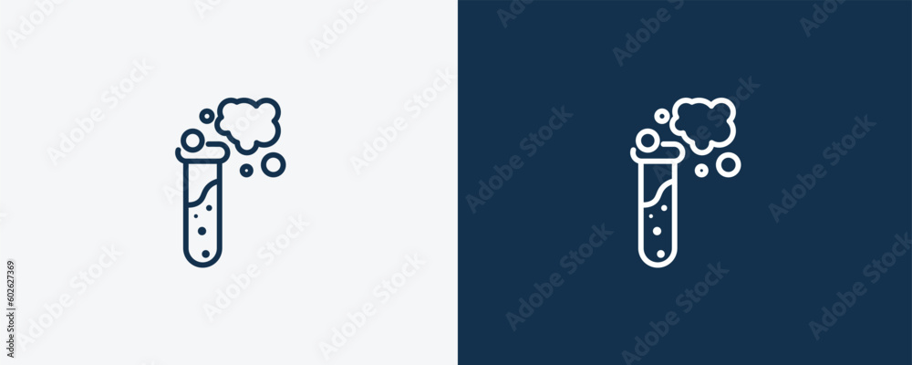 full test tube icon. Outline and filled full test tube icon from education and science collection. Linear vector isolated on white and dark blue background. Editable full test tube symbol. full test tube icon. Outline and filled full test tube icon from education and science collection. Linear vector isolated on white and dark blue background. Editable full test tube symbol.