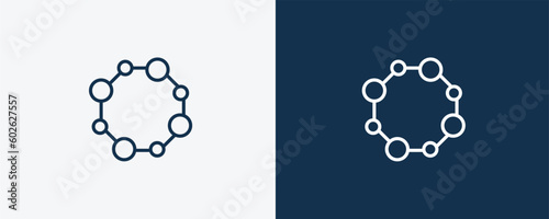 nanotechnology icon. Outline nanotechnology icon from automation and high tech collection. Linear vector isolated on white and dark blue background. Editable nanotechnology symbol.