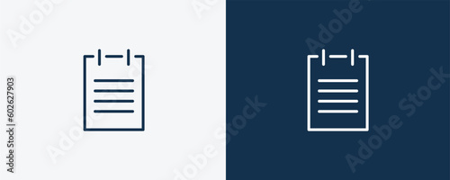 agenda icon. Outline agenda icon from hotel and restaurant collection. Linear vector isolated on white and dark blue background. Editable agenda symbol.