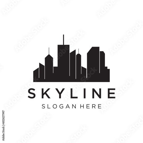 Healthy modern city skyline logo template design.Logo for business, property, building and architect.