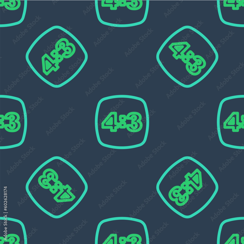 Line Photo frame 4-3 icon isolated seamless pattern on blue background. 16-9 photo size. Camera sensor size. Vector Line Photo frame 4-3 icon isolated seamless pattern on blue background. 16-9 photo size. Camera sensor size. Vector