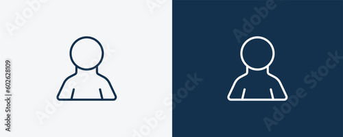 guest icon. Outline guest icon from hotel and restaurant collection. Linear vector isolated on white and dark blue background. Editable guest symbol.