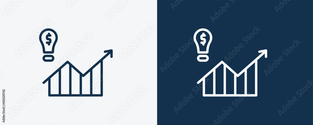 demand icon. Outline demand icon from marketing collection. Linear vector isolated on white and dark blue background. Editable demand symbol. demand icon. Outline demand icon from marketing collection. Linear vector isolated on white and dark blue background. Editable demand symbol.