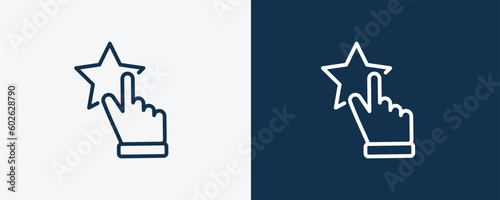 appreciation icon. Outline appreciation icon from marketing collection. Linear vector isolated on white and dark blue background. Editable appreciation symbol.