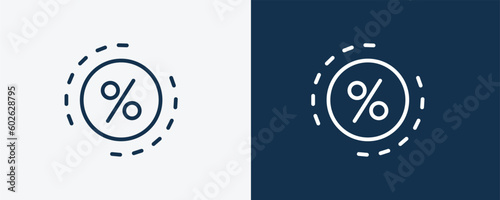 ratio icon. Outline ratio icon from marketing collection. Linear vector isolated on white and dark blue background. Editable ratio symbol.