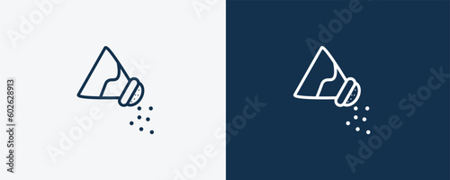 salt icon. Outline salt icon from health and medical collection. Linearvector isolated on white and dark blue background. Editable salt symbol.
