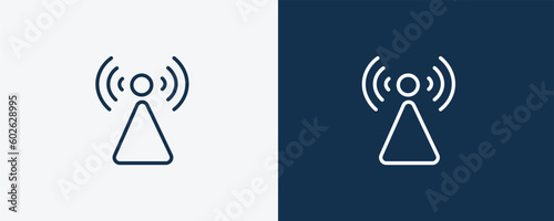 non ionizing radiation icon. Outline non ionizing radiation icon from health and medical collection. Linearvector isolated on white and dark blue background. Editable non ionizing radiation symbol.