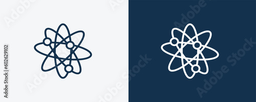 photon icon. Outline photon, technology icon from education collection. Linear vector isolated on white and dark blue background. Editable photon symbol. photo