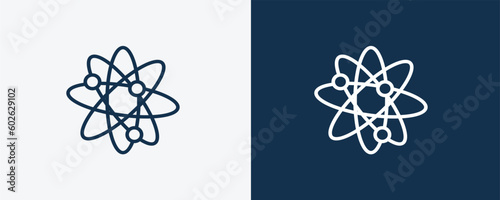 photon icon. Outline photon, technology icon from education collection. Linear vector isolated on white and dark blue background. Editable photon symbol.