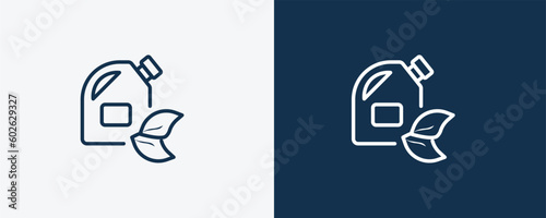 biodiesel icon. Outline biodiesel, oil icon from ecology collection. Linear vector isolated on white and dark blue background. Editable biodiesel symbol.
