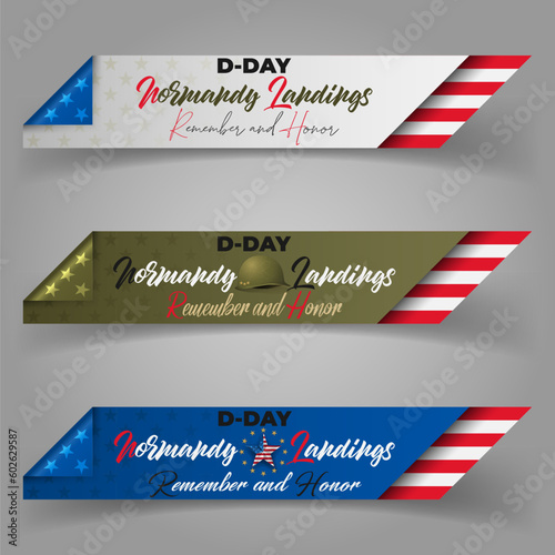Normandy landings, American D-Day, celebration, web banners
