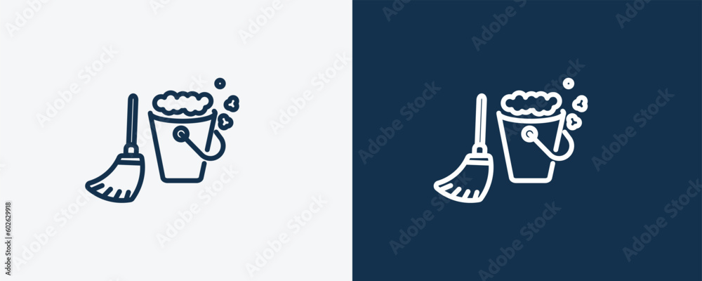mop cleanin icon. Outline mop cleanin, laundry icon from cleaning ...