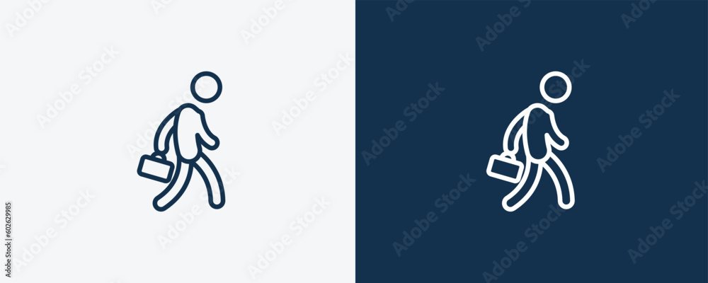employee going to work icon.Outline employee going to work icon from ...