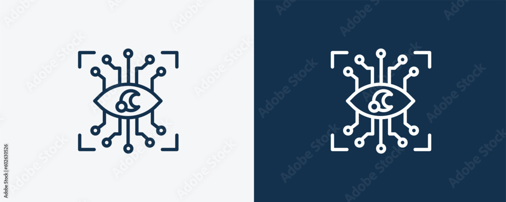 eye tap icon. Outline eye tap icon from artificial intellegence