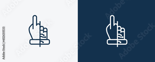 bionic icon. Outline bionic icon from artificial intellegence collection. Linear vector isolated on white and dark blue background. Editable bionic symbol.