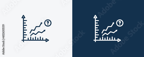 prediction icon. Outline prediction icon from artificial intellegence collection. Linear vector isolated on white and dark blue background. Editable prediction symbol.