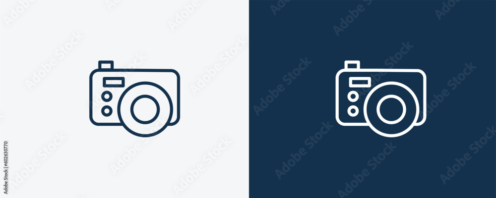 retro squared camera icon. Outline retro squared camera icon from ...