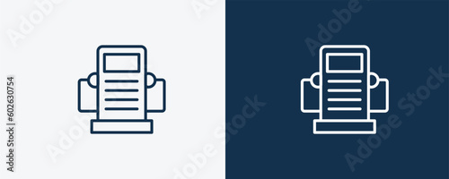 dialysis icon. Outline dialysis icon from technology collection. Linear vector isolated on white and dark blue background. Editable dialysis symbol.