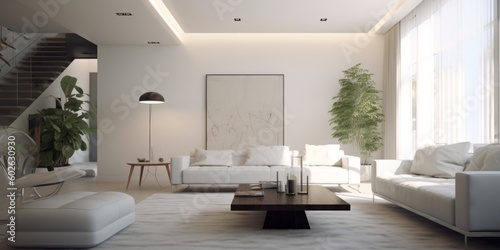 Contemporary Stylish Living Room Design AI Generated Generative AI