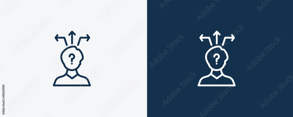 strategy choice icon. Outline strategy choice icon from startup and strategy collection. Linear vector isolated on white and dark blue background. Editable strategy choice symbol. strategy choice icon. Outline strategy choice icon from startup and strategy collection. Linear vector isolated on white and dark blue background. Editable strategy choice symbol.