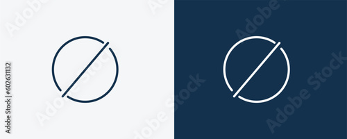 restrict icon. Outline restrict icon from startup and strategy collection. Linear vector isolated on white and dark blue background. Editable restrict symbol.