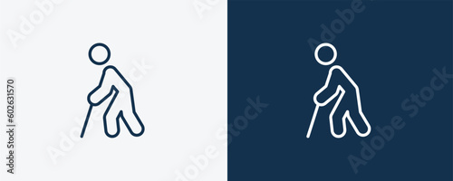 retirement icon. Outline retirement icon from Insurance and Coverage collection. Linear vector isolated on white and dark blue background. Editable retirement symbol.